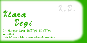 klara degi business card